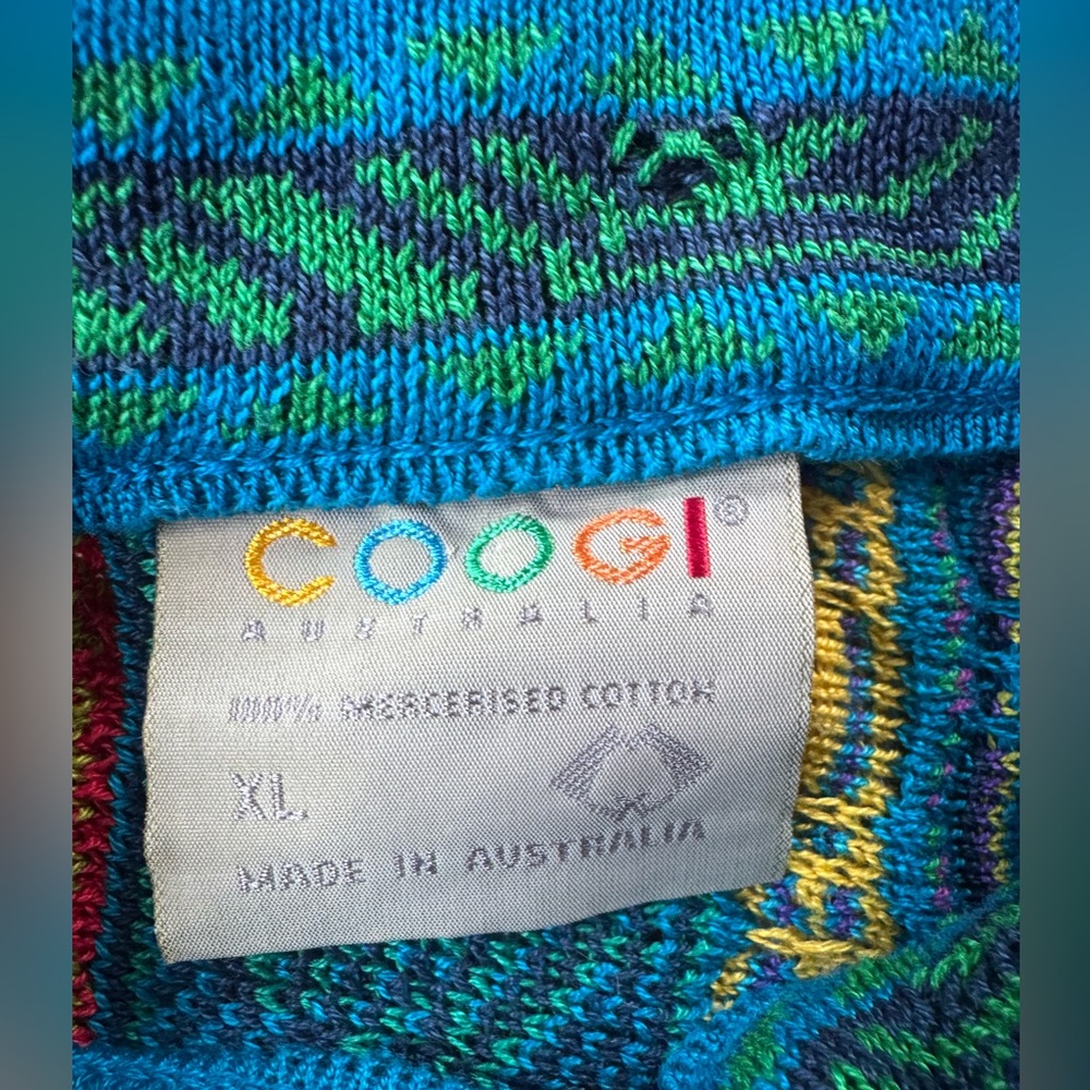 Vintage COOGI Australia 3D Knit Mercerised Cotton Sweater Size XL - Picture 4 of 10